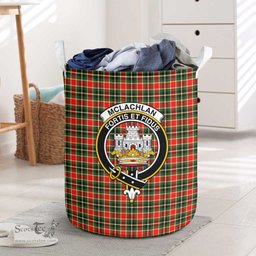 ScotsTee Shop Scottish McLachlan Hunting Modern Clan Crest Tartan Laundry Basket Round Waterproof