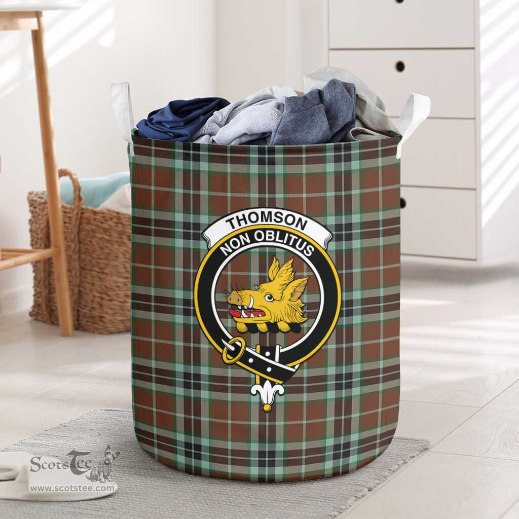 ScotsTee Shop Scottish Thomson Hunting Modern Clan Crest Tartan Laundry Basket Round Waterproof