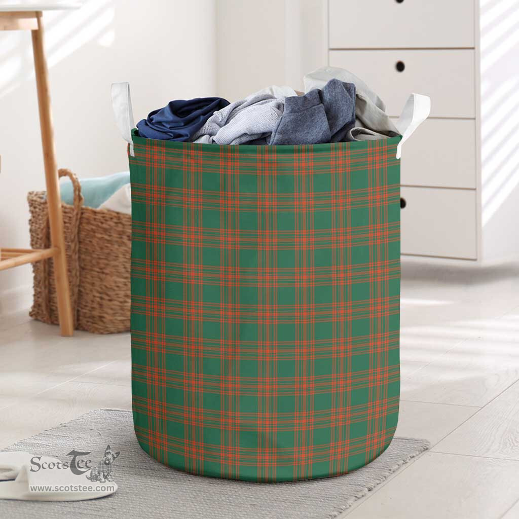 ScotsTee Shop Scottish Menzies Green Ancient Clan Tartan Laundry Basket Round Waterproof