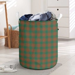 ScotsTee Shop Scottish Menzies Green Ancient Clan Tartan Laundry Basket Round Waterproof