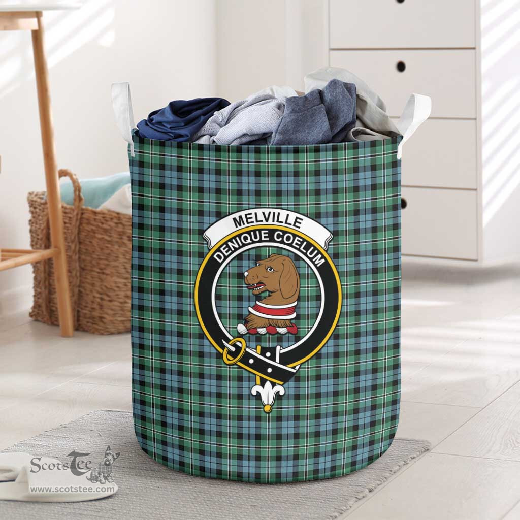 ScotsTee Shop Scottish Melville Ancient Clan Crest Tartan Laundry Basket Round Waterproof