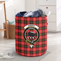 ScotsTee Shop Scottish Nisbet Modern Clan Crest Tartan Laundry Basket Round Waterproof