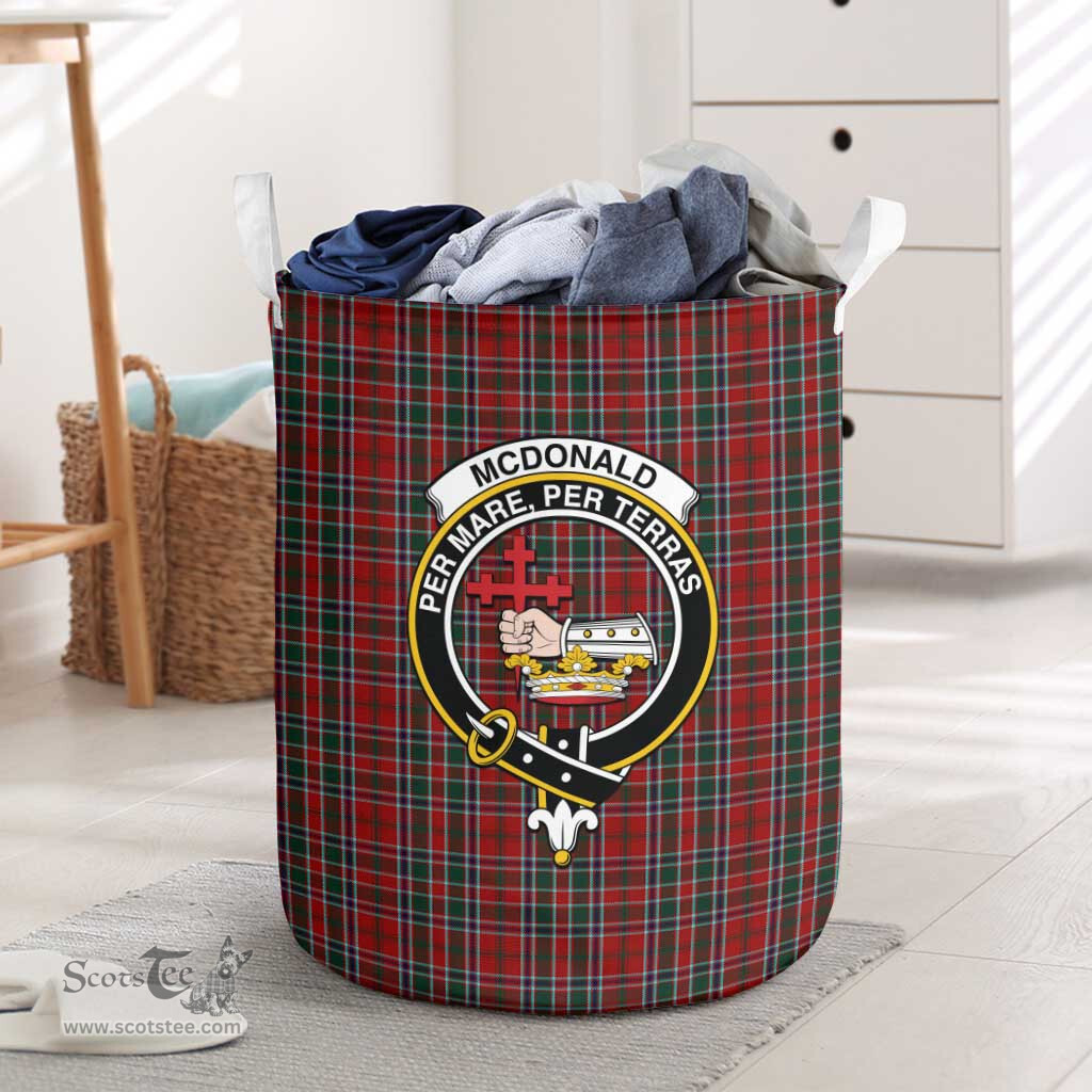 ScotsTee Shop Scottish McDonald of Lochmaddy Clan Crest Tartan Laundry Basket Round Waterproof