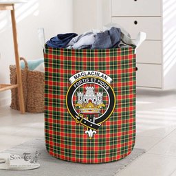 ScotsTee Shop Scottish MacLachlan Hunting Modern Clan Crest Tartan Laundry Basket Round Waterproof