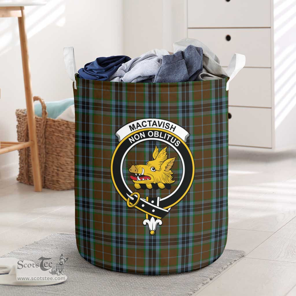 ScotsTee Shop Scottish MacTavish Hunting Clan Crest Tartan Laundry Basket Round Waterproof
