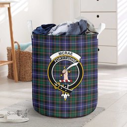 ScotsTee Shop Scottish McRae Hunting Modern Clan Crest Tartan Laundry Basket Round Waterproof