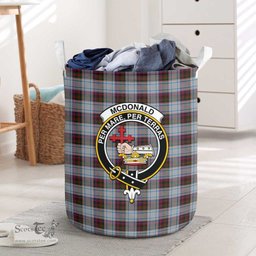 ScotsTee Shop Scottish McDonald Dress Ancient Clan Crest Tartan Laundry Basket Round Waterproof