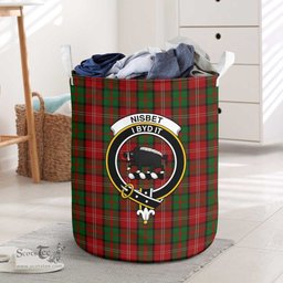 ScotsTee Shop Scottish Nisbet Clan Crest Tartan Laundry Basket Round Waterproof