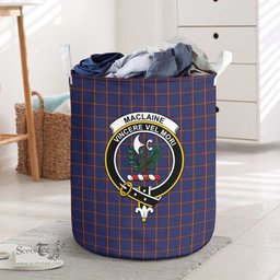 ScotsTee Shop Scottish MacLaine of Lochbuie Clan Crest Tartan Laundry Basket Round Waterproof