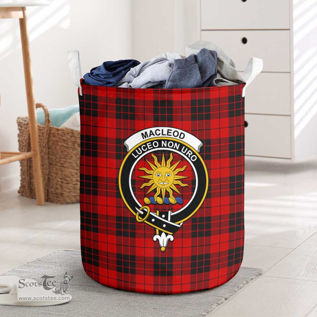 ScotsTee Shop Scottish MacLeod of Raasay Clan Crest Tartan Laundry Basket Round Waterproof