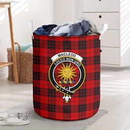 ScotsTee Shop Scottish MacLeod of Raasay Clan Crest Tartan Laundry Basket Round Waterproof