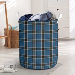 ScotsTee Shop Scottish Thomson Dress Blue Clan Tartan Laundry Basket Round Waterproof