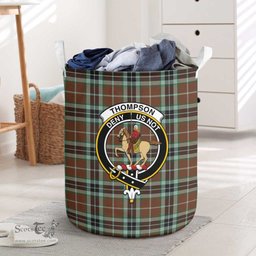 ScotsTee Shop Scottish Thompson Society Hunting Modern Clan Crest Tartan Laundry Basket Round Waterproof