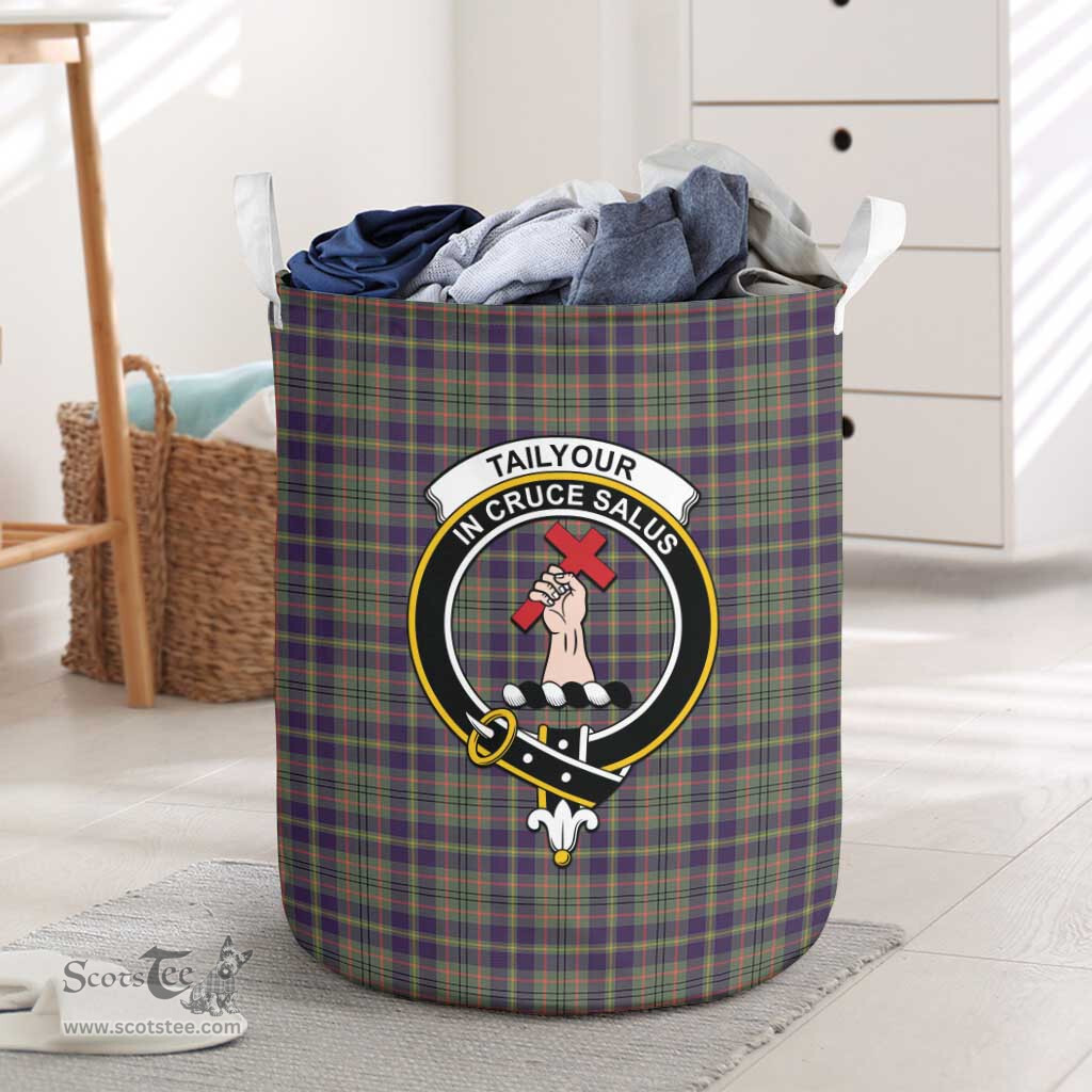 ScotsTee Shop Scottish Tailylour Weathered Clan Crest Tartan Laundry Basket Round Waterproof