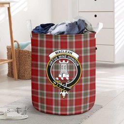 ScotsTee Shop Scottish MacLean of Duart Dress Red Clan Crest Tartan Laundry Basket Round Waterproof