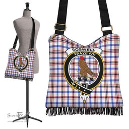 ScotsTee Shop Scottish Boswell Modern Clan Crest Tartan Boho Bag, Tartan Crossbody Handbag