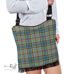 ScotsTee Shop Scottish Balfour Blue Clan Tartan Boho Bag, Tartan Crossbody Handbag