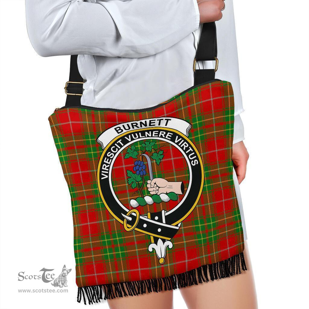 ScotsTee Shop Scottish Burnett Ancient Clan Crest Tartan Boho Bag, Tartan Crossbody Handbag