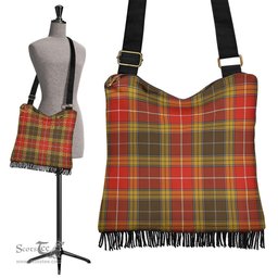 ScotsTee Shop Scottish Buchanan Old Set Weathered Clan Tartan Boho Bag, Tartan Crossbody Handbag