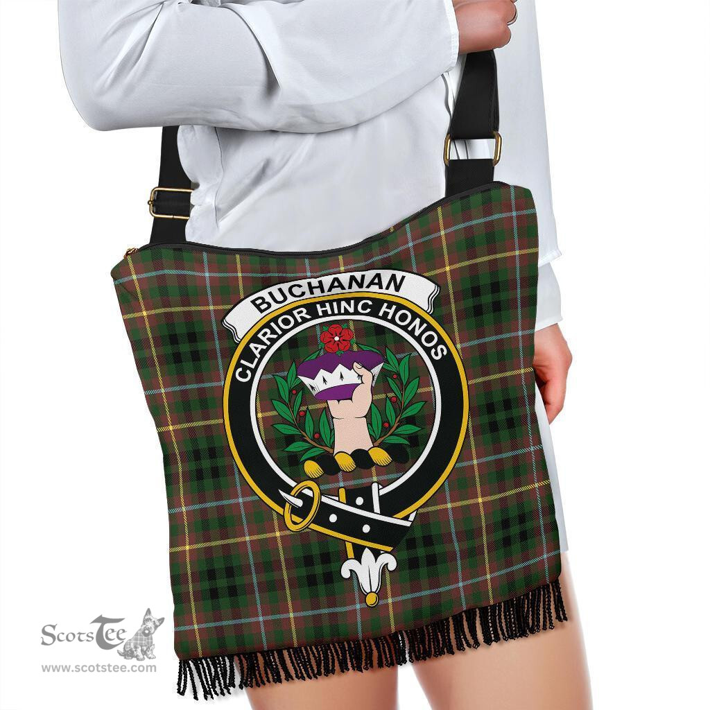 ScotsTee Shop Scottish Buchanan Hunting Clan Crest Tartan Boho Bag, Tartan Crossbody Handbag
