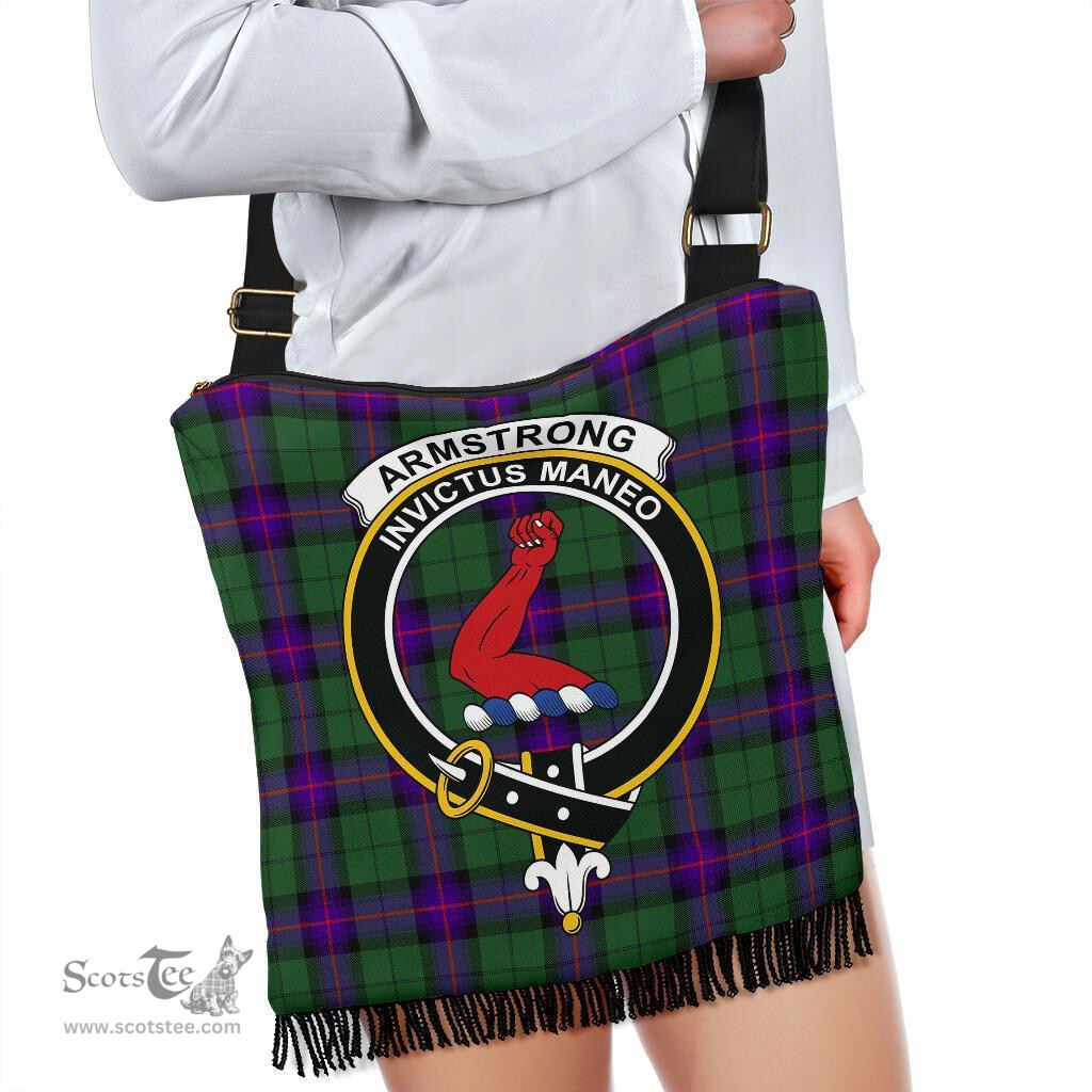 ScotsTee Shop Scottish Armstrong Modern Clan Crest Tartan Boho Bag, Tartan Crossbody Handbag