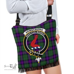 ScotsTee Shop Scottish Armstrong Modern Clan Crest Tartan Boho Bag, Tartan Crossbody Handbag