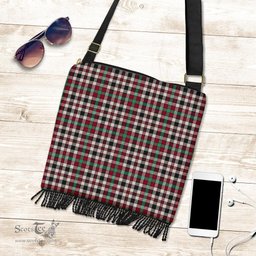 ScotsTee Shop Scottish Borthwick Dress Ancient Clan Tartan Boho Bag, Tartan Crossbody Handbag