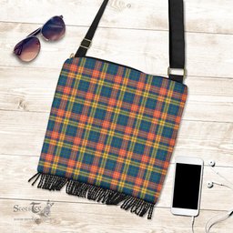 ScotsTee Shop Scottish Buchanan Ancient Clan Tartan Boho Bag, Tartan Crossbody Handbag