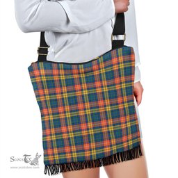 ScotsTee Shop Scottish Buchanan Ancient Clan Tartan Boho Bag, Tartan Crossbody Handbag