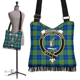 ScotsTee Shop Scottish Barclay Hunting Ancient Clan Crest Tartan Boho Bag, Tartan Crossbody Handbag