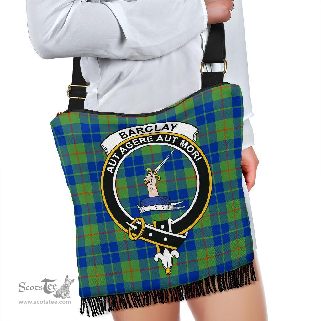 ScotsTee Shop Scottish Barclay Hunting Ancient Clan Crest Tartan Boho Bag, Tartan Crossbody Handbag