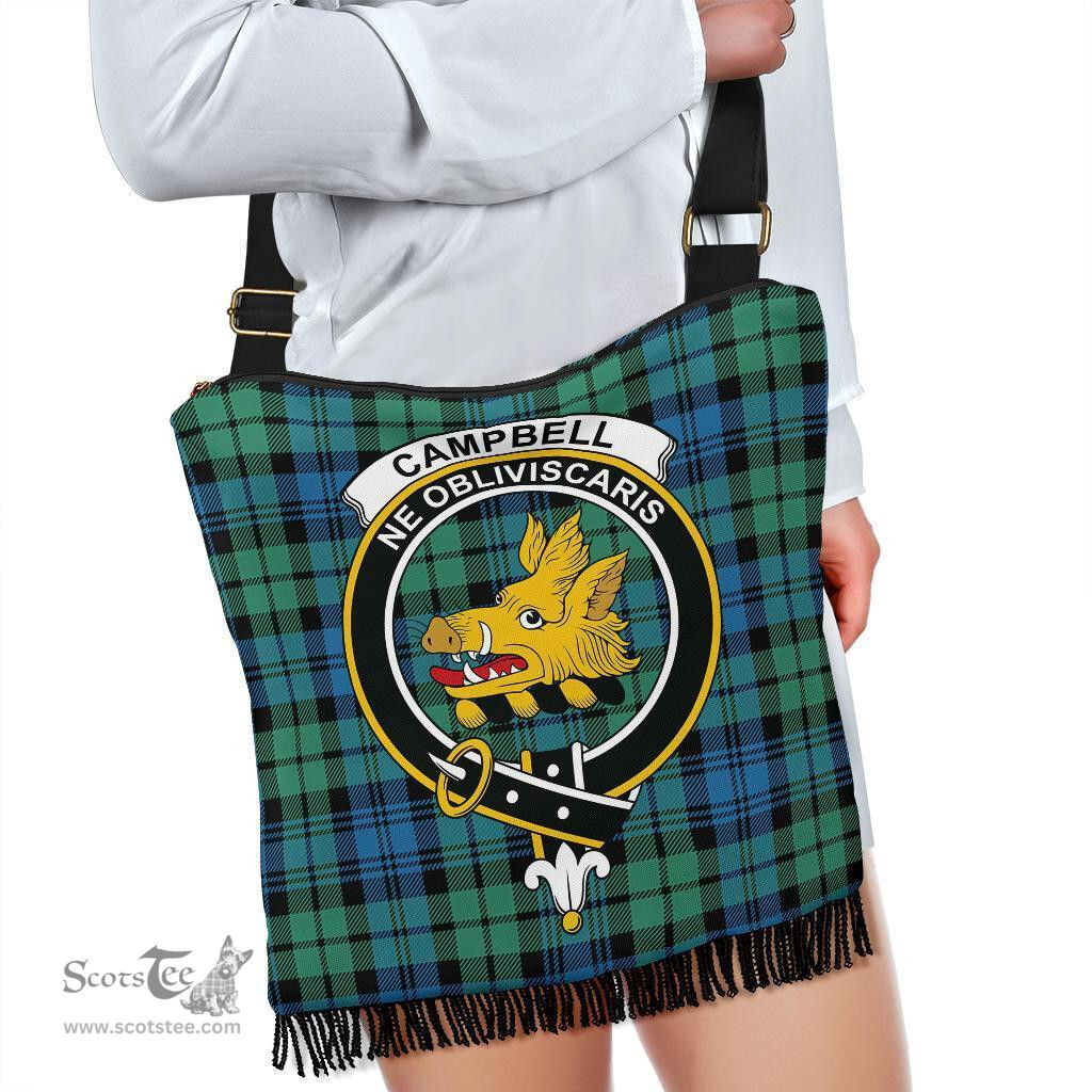 ScotsTee Shop Scottish Campbell Ancient 01 Clan Crest Tartan Boho Bag, Tartan Crossbody Handbag