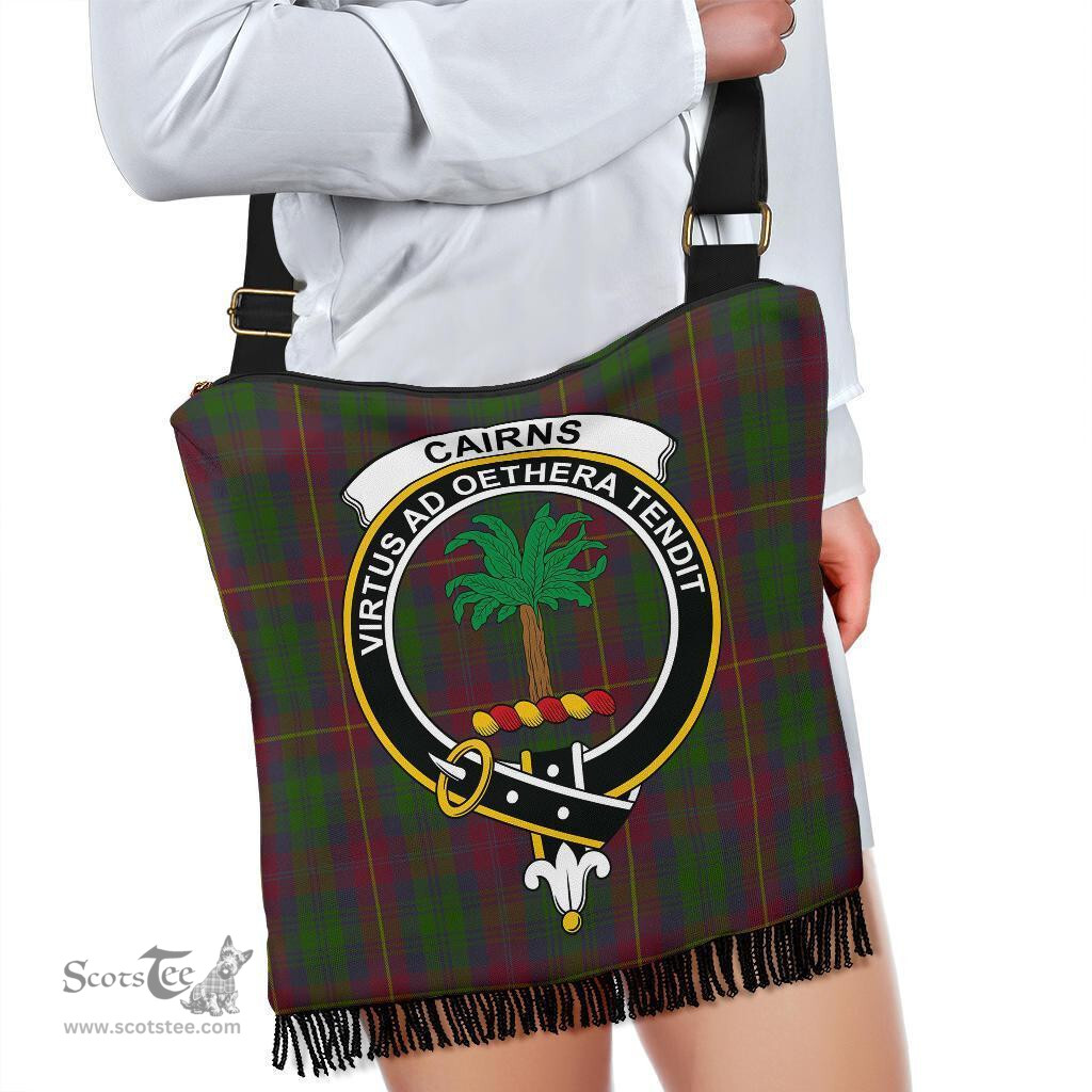ScotsTee Shop Scottish Cairns Clan Crest Tartan Boho Bag, Tartan Crossbody Handbag
