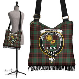 ScotsTee Shop Scottish Buchan Ancient Clan Crest Tartan Boho Bag, Tartan Crossbody Handbag