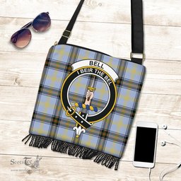 ScotsTee Shop Scottish Bell of the Borders Clan Crest Tartan Boho Bag, Tartan Crossbody Handbag
