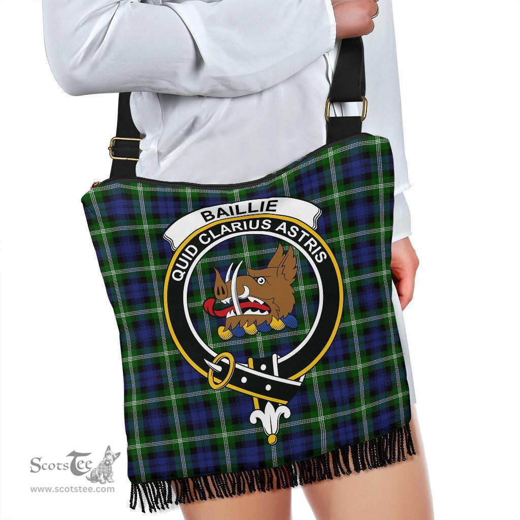 ScotsTee Shop Scottish Baillie Modern Clan Crest Tartan Boho Bag, Tartan Crossbody Handbag