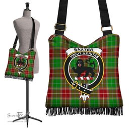 ScotsTee Shop Scottish Baxter Modern Clan Crest Tartan Boho Bag, Tartan Crossbody Handbag