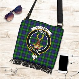 ScotsTee Shop Scottish Gordon Modern Clan Crest Tartan Boho Bag, Tartan Crossbody Handbag