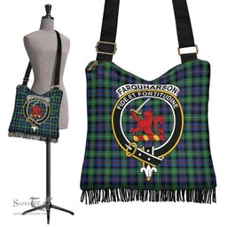 ScotsTee Shop Scottish Farquharson Ancient Clan Crest Tartan Boho Bag, Tartan Crossbody Handbag