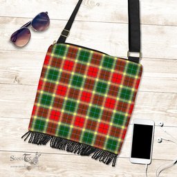 ScotsTee Shop Scottish Gibbs Clan Tartan Boho Bag, Tartan Crossbody Handbag