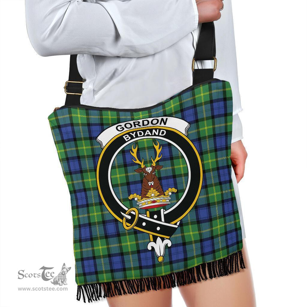 ScotsTee Shop Scottish Gordon Old Ancient Clan Crest Tartan Boho Bag, Tartan Crossbody Handbag