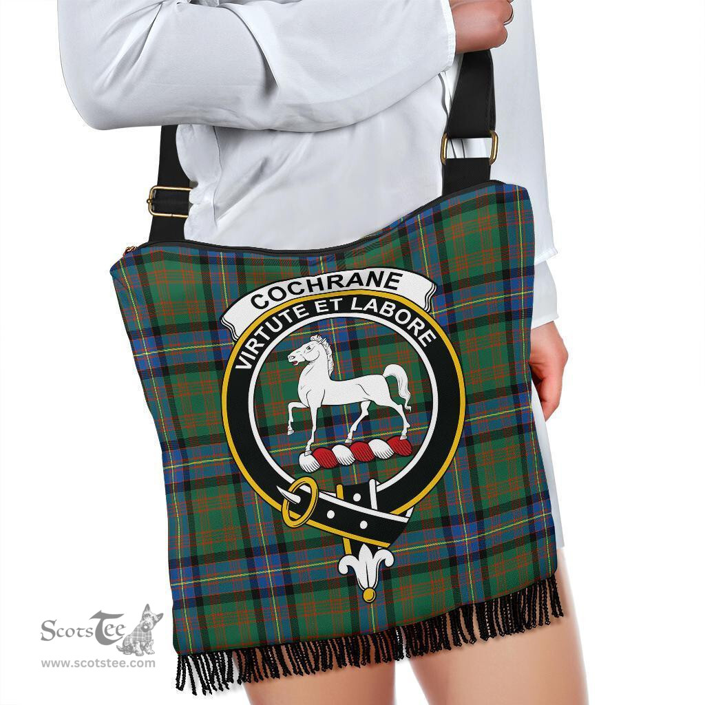 ScotsTee Shop Scottish Cochrane Ancient Clan Crest Tartan Boho Bag, Tartan Crossbody Handbag