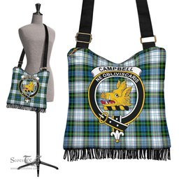 ScotsTee Shop Scottish Campbell Dress Clan Crest Tartan Boho Bag, Tartan Crossbody Handbag
