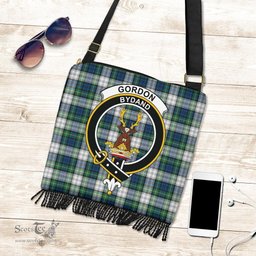 ScotsTee Shop Scottish Gordon Dress Ancient Clan Crest Tartan Boho Bag, Tartan Crossbody Handbag