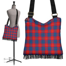 ScotsTee Shop Scottish Galloway Red Clan Tartan Boho Bag, Tartan Crossbody Handbag