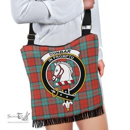 ScotsTee Shop Scottish Dunbar Ancient Clan Crest Tartan Boho Bag, Tartan Crossbody Handbag