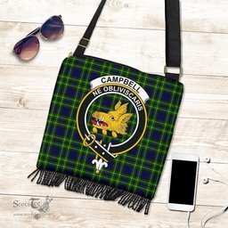 ScotsTee Shop Scottish Campbell of Breadalbane Modern Clan Crest Tartan Boho Bag, Tartan Crossbody Handbag