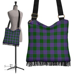 ScotsTee Shop Scottish Elphinstone Clan Tartan Boho Bag, Tartan Crossbody Handbag