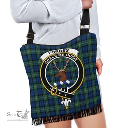 ScotsTee Shop Scottish Forbes Ancient Clan Crest Tartan Boho Bag, Tartan Crossbody Handbag