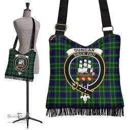 ScotsTee Shop Scottish Duncan Modern Clan Crest Tartan Boho Bag, Tartan Crossbody Handbag